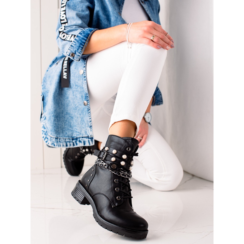 Bestelle Trabajadores negros con diamantes de imitación 2