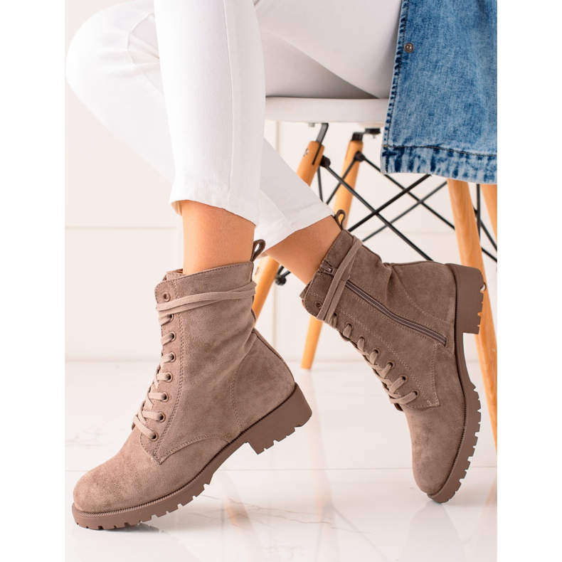 Bestelle Tramperos de gamuza beige 1