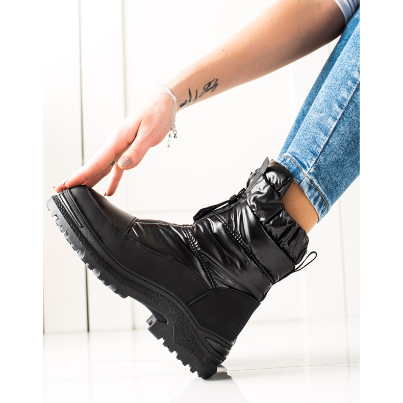 Weide Botas de nieve negras en el control deslizante negro 1 Weide Botas de nieve negras en el control deslizante negro 1