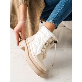 Small Swan Botas de nieve beige en la plataforma 1