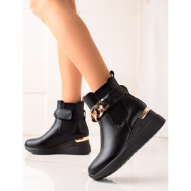 Groto Gogo Botas de cuña de moda negro 1 Groto Gogo Botas de cuña de moda negro 1