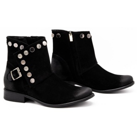 Exquisite Bota mujer piel con tachuelas 1198 negro 2