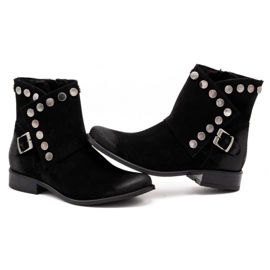 Exquisite Bota mujer piel con tachuelas 1198 negro 3