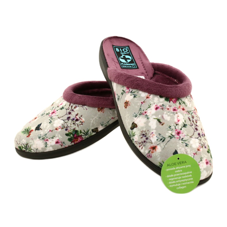 Pantuflas Cherry Blossom Adanex 26764 Aloe Vera violeta gris 5