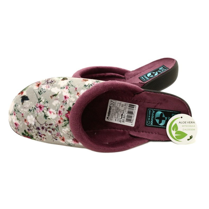 Pantuflas Cherry Blossom Adanex 26764 Aloe Vera púrpura gris 4