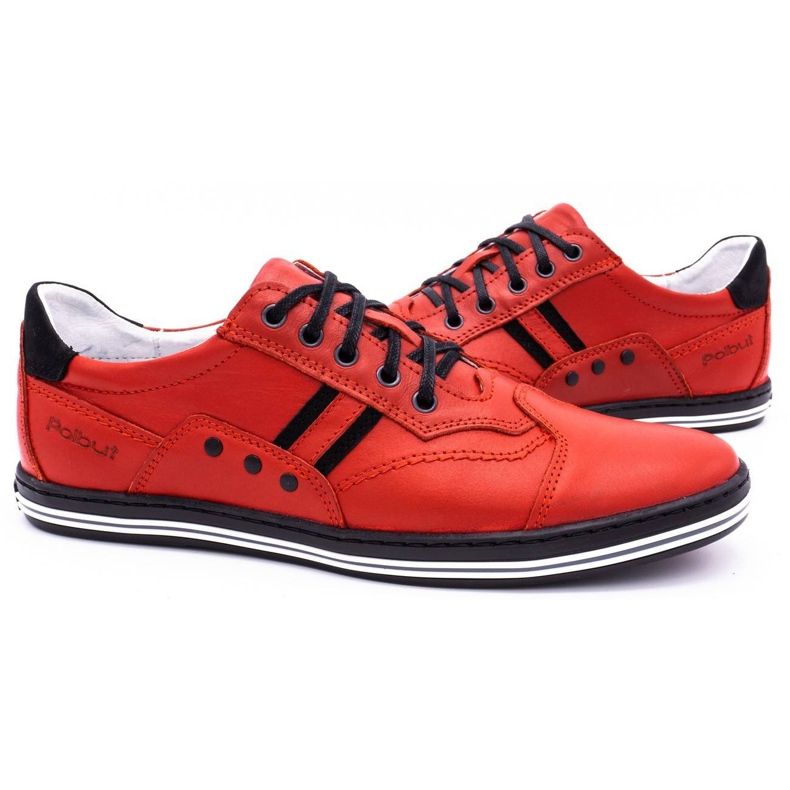 Polbut Zapatos casual hombre 1801L rojo con negro 4