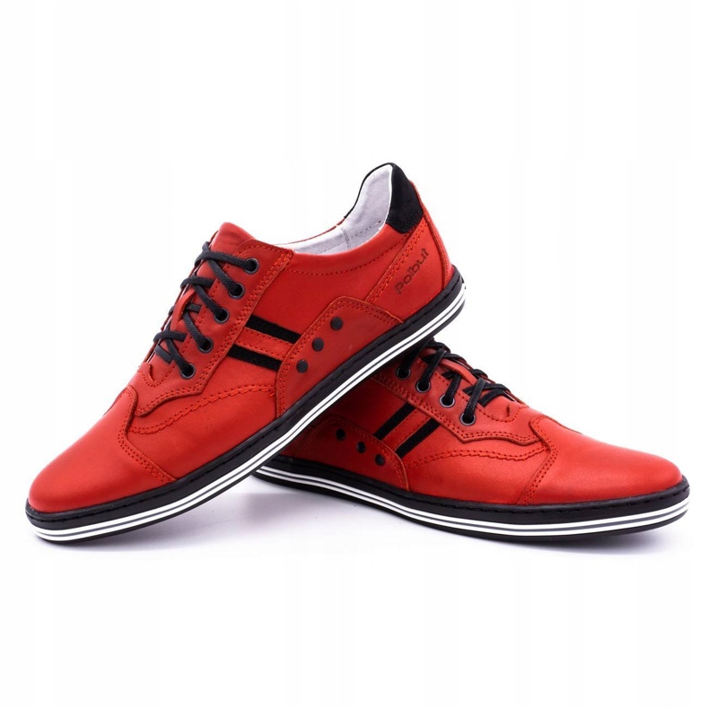 Polbut Zapatos casual hombre 1801L rojo con negro 5