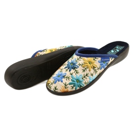 Pantuflas de Mujer con Flores Adanex 26743 Beige-Azul 4