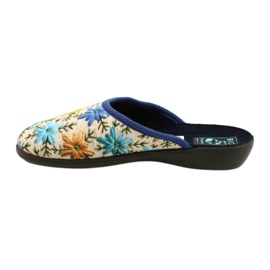 Pantuflas de Mujer con Flores Adanex 26743 Beige-Azul 2