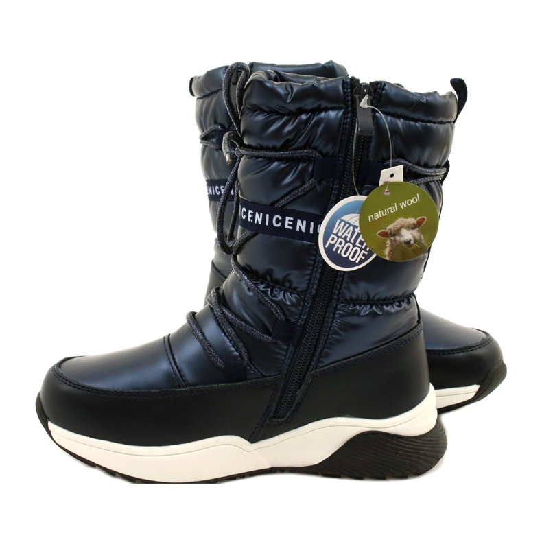 Botas de nieve para niños Miss Evento Waterproof 21DZ23-4325 negro azul marino 5