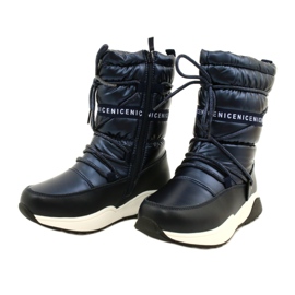 Botas de nieve para niños Miss Evento Waterproof 21DZ23-4325 negro azul marino 3