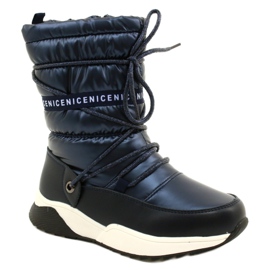 Botas de nieve para niños Miss Evento Waterproof 21DZ23-4325 negro azul marino 1