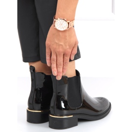 Botines Chelsea de mujer lacados Petit Black negro 1