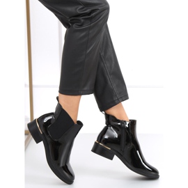 Botines Chelsea de mujer lacados Petit Black negro 3