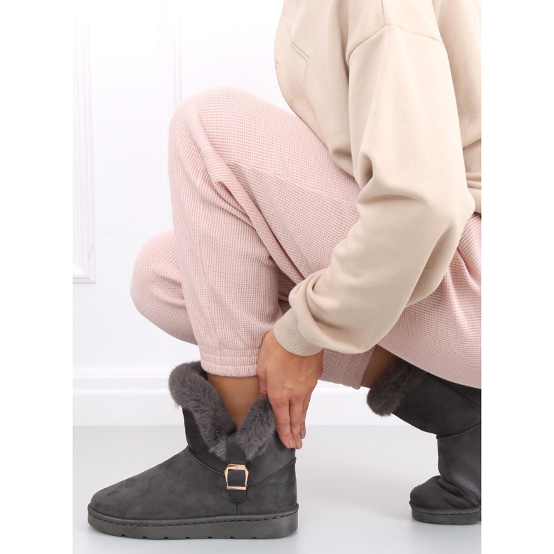 Botas de nieve para mujer con hebilla Wibo Grey gris 1