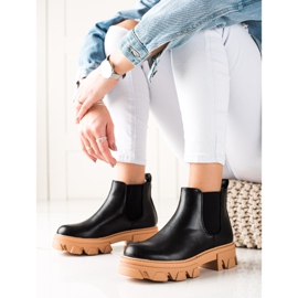 Seastar Botas Chelsea cálidas con cuero ecológico negro 2