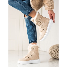 TRENDI Botas de nieve beige con estilo 3