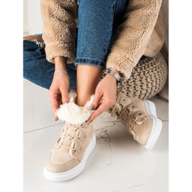 TRENDI Botas de nieve beige con estilo 2