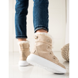 TRENDI Botas de nieve beige con estilo 4