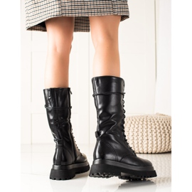 Seastar Botas altas con cuero ecológico negro 1