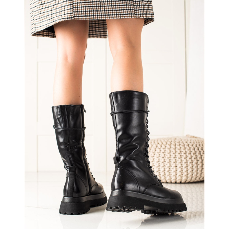 Seastar Botas altas con cuero ecológico negro 1 Seastar Botas altas con cuero ecológico negro 1