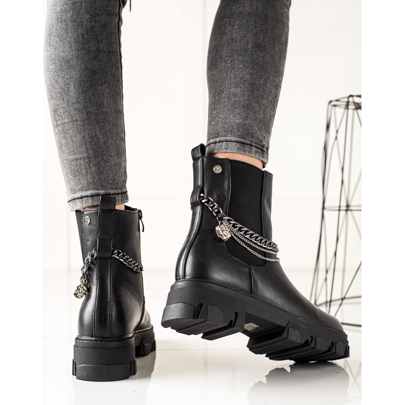 Goodin Botas abrigadas con cadenas negro 1 Goodin Botas abrigadas con cadenas negro 1