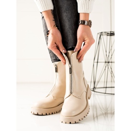 TRENDI Botas abrigadas con cremallera beige 1 TRENDI Botas abrigadas con cremallera beige 1