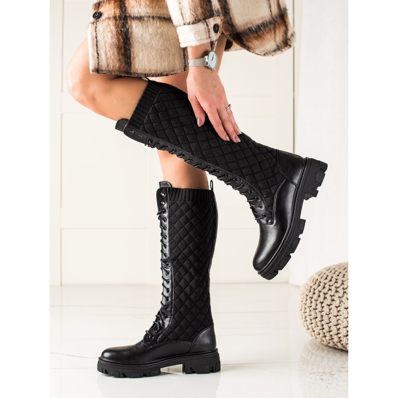 TRENDI Botas de trabajo acolchadas negro 1