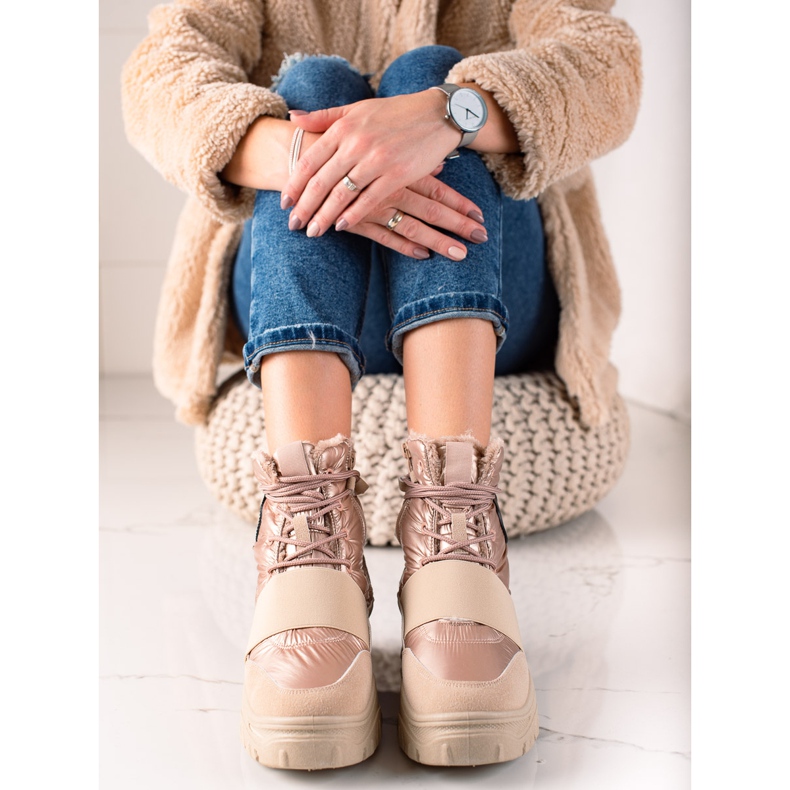 TRENDI Botas de nieve casuales beige 1