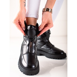 TRENDI Botas de nieve negras brillantes negro 1