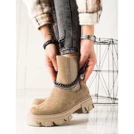Goodin Botas abrigadas con cadenas beige 2