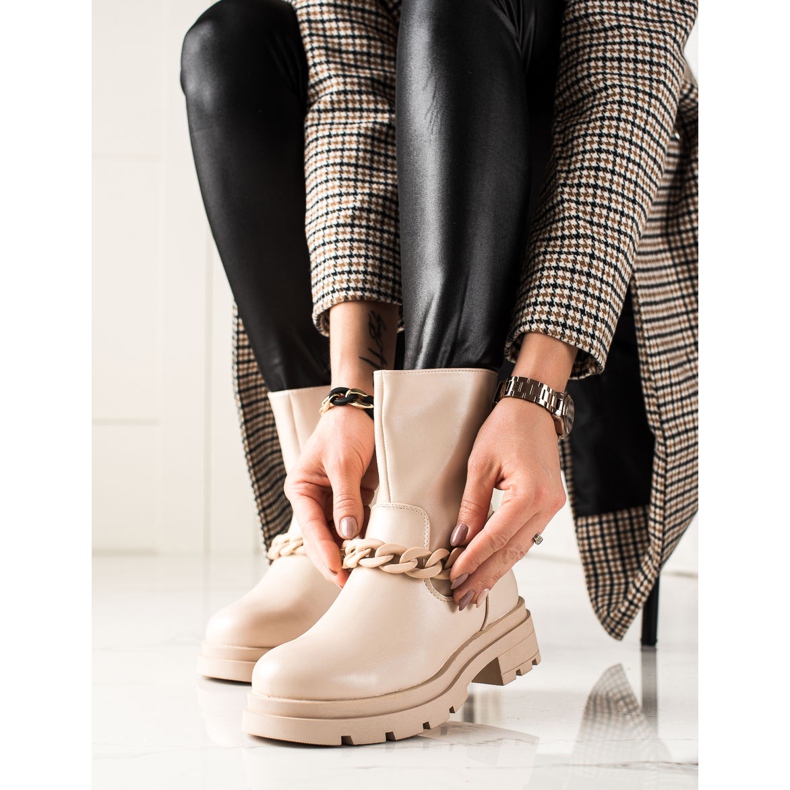 TRENDI botas de plataforma de moda beige 2