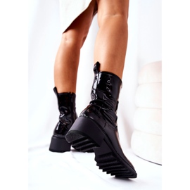 PM1 Botas de charol negras de tacón alto de Merelien negras negro 5