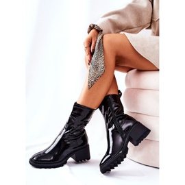 PM1 Botas de charol negras de tacón alto de Merelien negras negro 7
