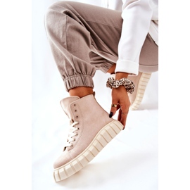 Zapatillas altas de ante en una plataforma beige Meniphise 2