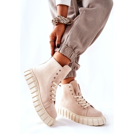 Zapatillas altas de ante en una plataforma beige Meniphise 4