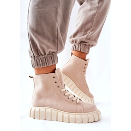 Zapatillas altas de ante en una plataforma beige Meniphise 5