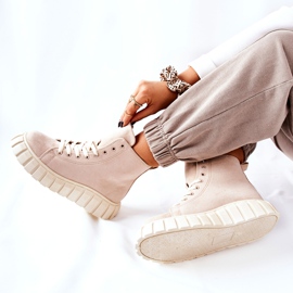 Zapatillas altas de ante en una plataforma beige Meniphise 8