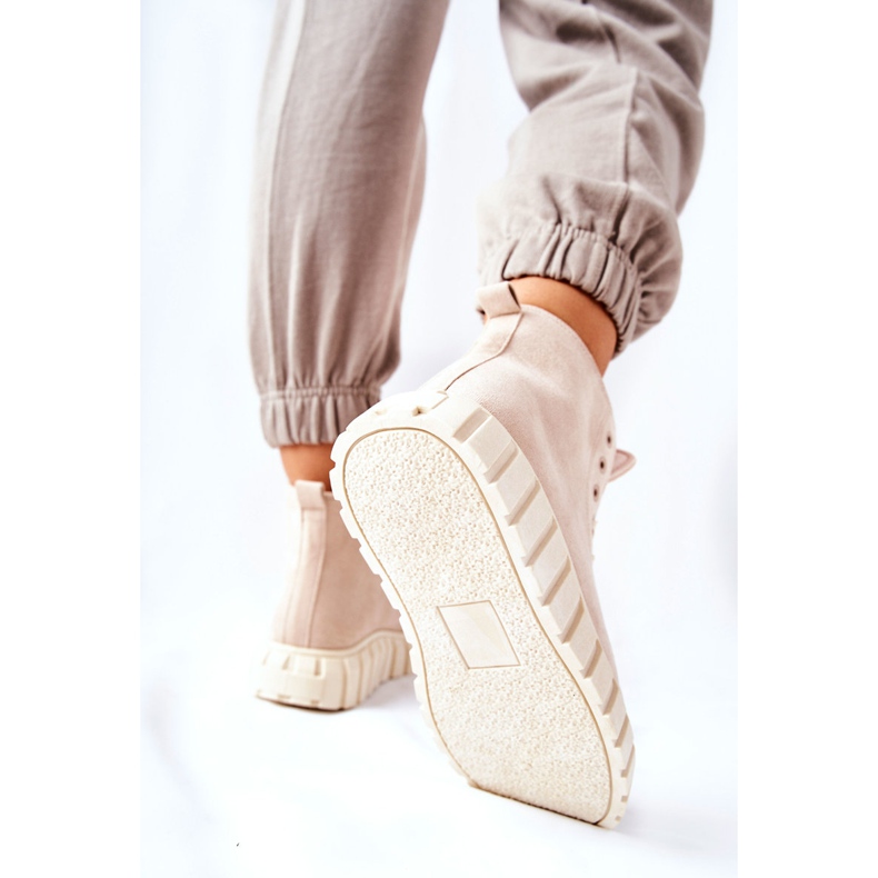 Zapatillas altas de ante en una plataforma beige Meniphise 1