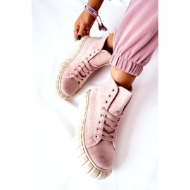 Zapatillas altas de gamuza sobre plataforma rosa Meniphise beige rosado 6