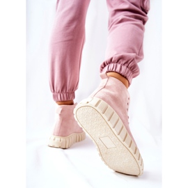 Zapatillas altas de gamuza sobre plataforma rosa Meniphise beige rosado 7