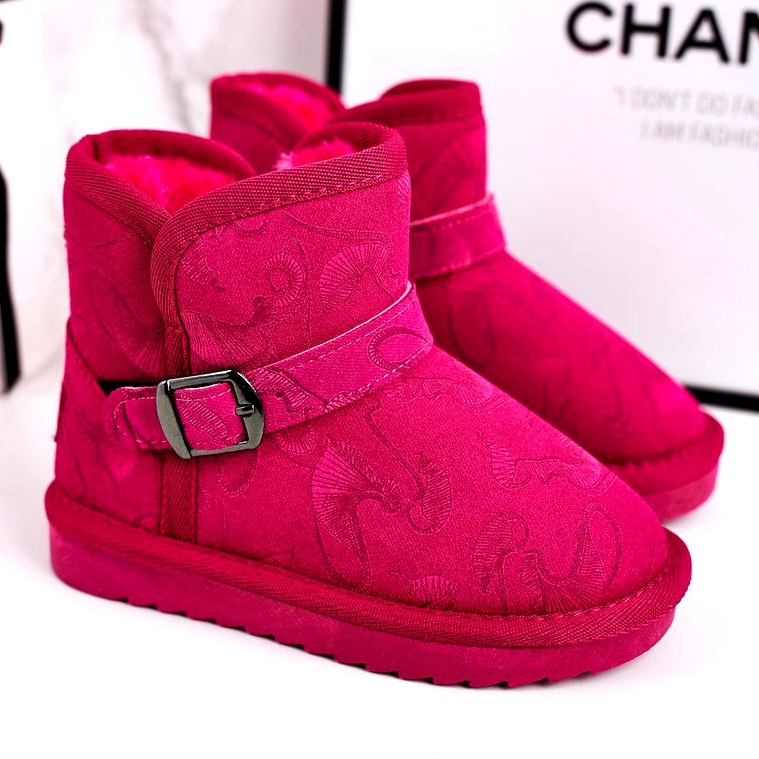 Apawwa Botas de nieve para niños con piel Fucsia Kawai rosado 1 Apawwa Botas de nieve para niños con piel Fucsia Kawai rosado 1