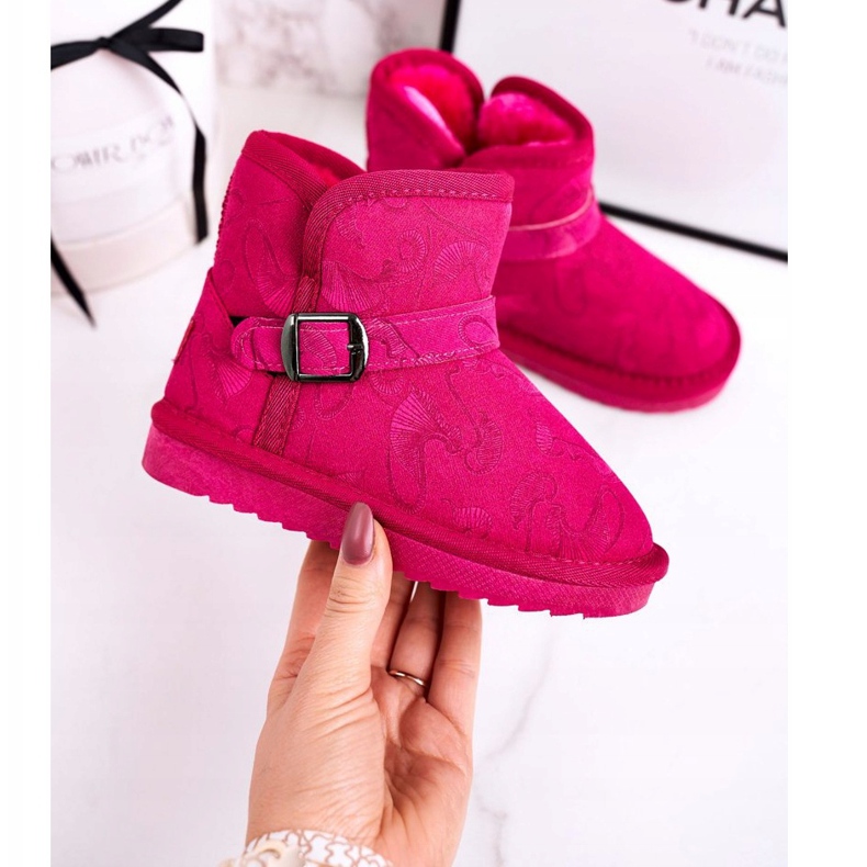 Apawwa Botas de nieve para niños con piel Fucsia Kawai rosado 2 Apawwa Botas de nieve para niños con piel Fucsia Kawai rosado 2