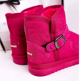 Apawwa Botas de nieve para niños con piel Fucsia Kawai rosa 3