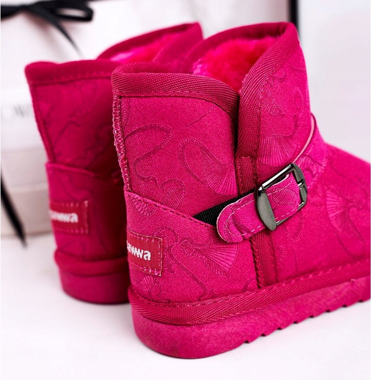 Apawwa Botas de nieve para niños con piel Fucsia Kawai rosa 3