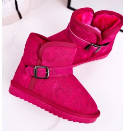 Apawwa Botas de nieve para niños con piel Fucsia Kawai rosa 5