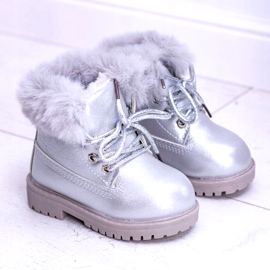 Botas Infantiles Silver Warm Trappers Fobos plata 4 Botas Infantiles Silver Warm Trappers Fobos plata 4