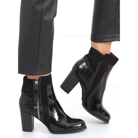 Botas de tacón, lacadas Flame Black Mirror negro 1