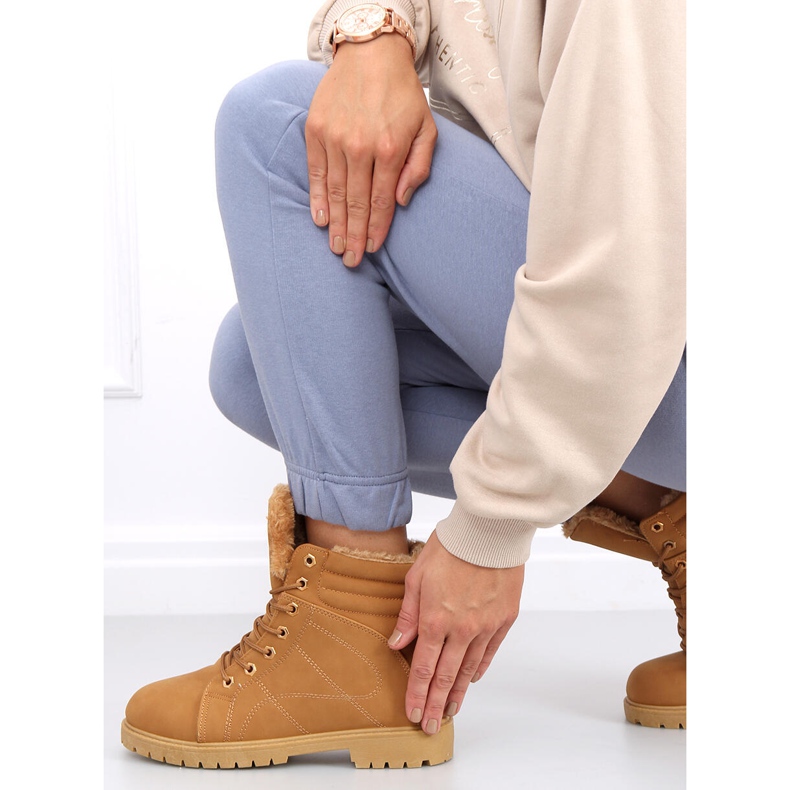 Botas de madera con aislamiento de mujer Polle Camel marrón 1