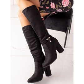 Queentina Botas elegantes con adorno negro 1